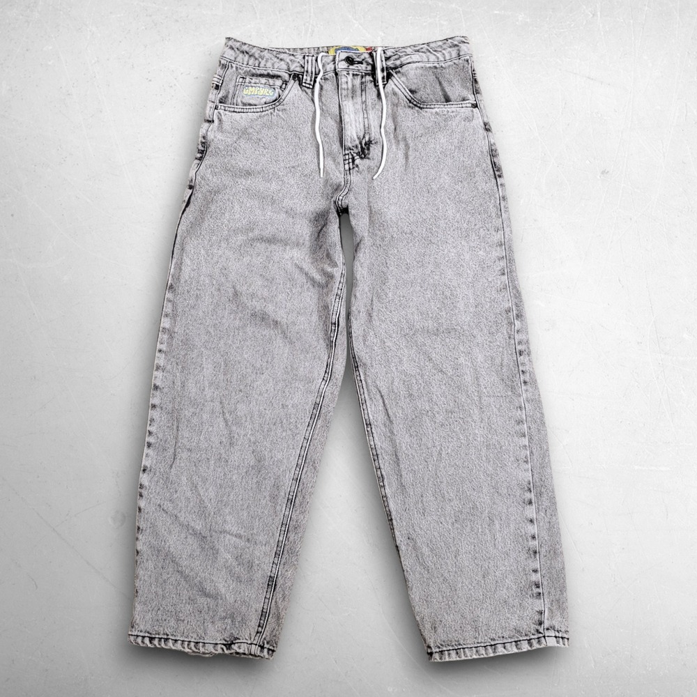 Empyre Loose Fit Baggy Skate Jeans Men 28 Charcoal Cotton Drawstring 90s
